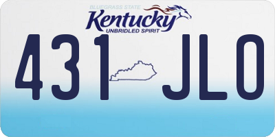 KY license plate 431JLO