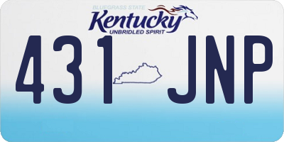 KY license plate 431JNP