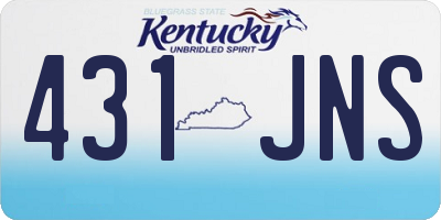 KY license plate 431JNS