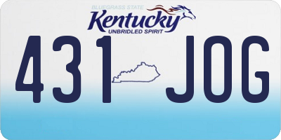 KY license plate 431JOG