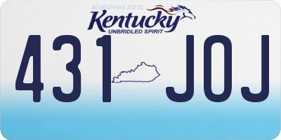 KY license plate 431JOJ
