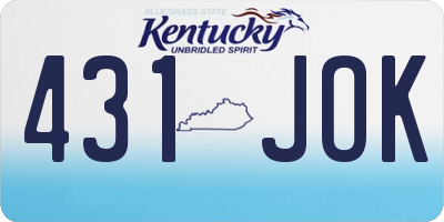 KY license plate 431JOK