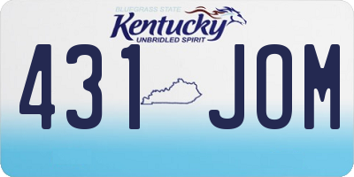 KY license plate 431JOM