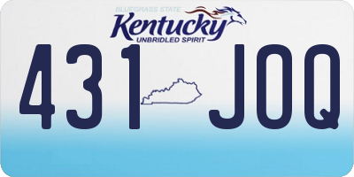 KY license plate 431JOQ