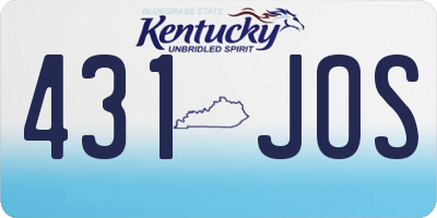 KY license plate 431JOS