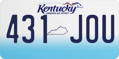 KY license plate 431JOU