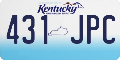 KY license plate 431JPC