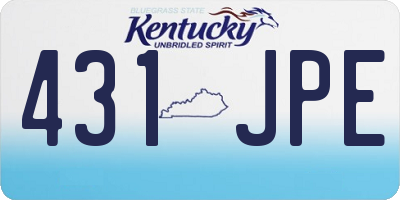 KY license plate 431JPE