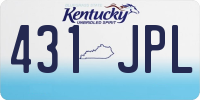 KY license plate 431JPL
