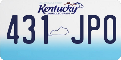 KY license plate 431JPO
