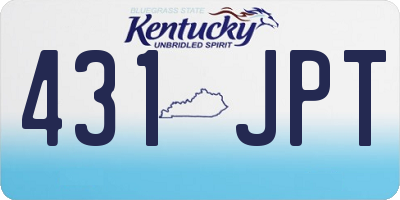 KY license plate 431JPT