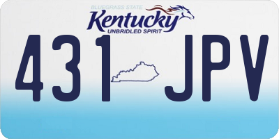 KY license plate 431JPV