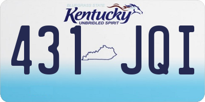 KY license plate 431JQI