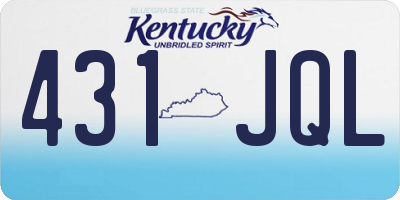 KY license plate 431JQL