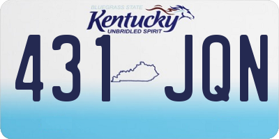 KY license plate 431JQN