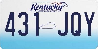 KY license plate 431JQY