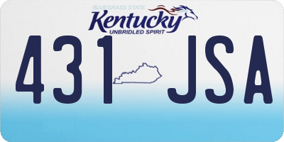 KY license plate 431JSA
