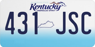 KY license plate 431JSC