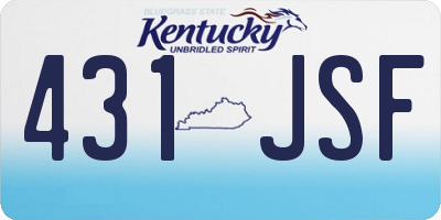 KY license plate 431JSF