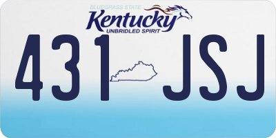 KY license plate 431JSJ