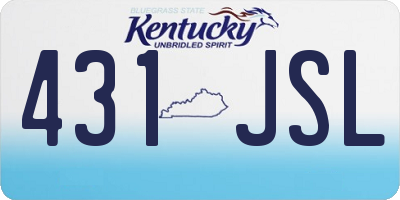 KY license plate 431JSL