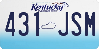 KY license plate 431JSM