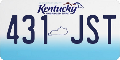 KY license plate 431JST