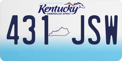 KY license plate 431JSW