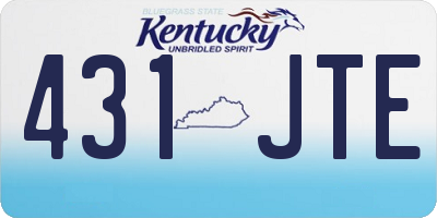KY license plate 431JTE