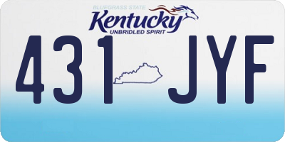 KY license plate 431JYF