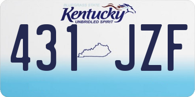 KY license plate 431JZF