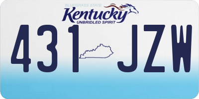 KY license plate 431JZW