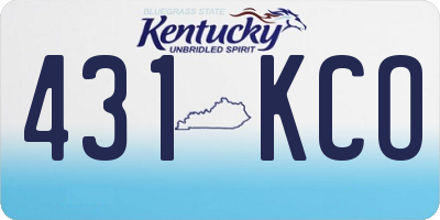 KY license plate 431KCO