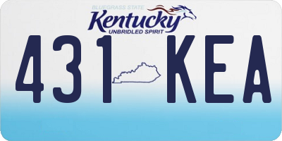 KY license plate 431KEA