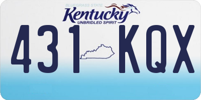 KY license plate 431KQX