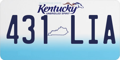 KY license plate 431LIA