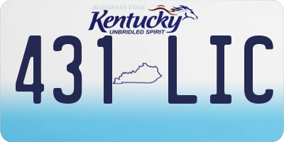 KY license plate 431LIC