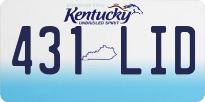 KY license plate 431LID