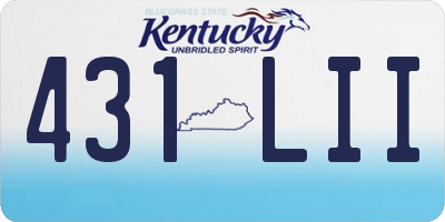 KY license plate 431LII