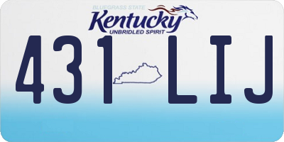 KY license plate 431LIJ