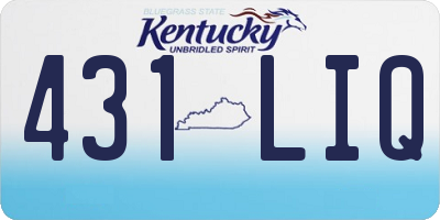 KY license plate 431LIQ