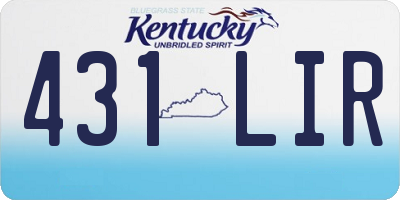 KY license plate 431LIR