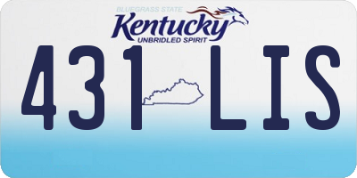 KY license plate 431LIS