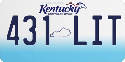 KY license plate 431LIT
