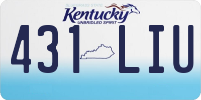 KY license plate 431LIU