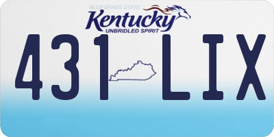 KY license plate 431LIX