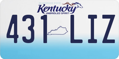 KY license plate 431LIZ