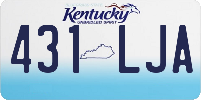KY license plate 431LJA