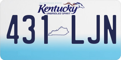 KY license plate 431LJN