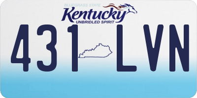KY license plate 431LVN